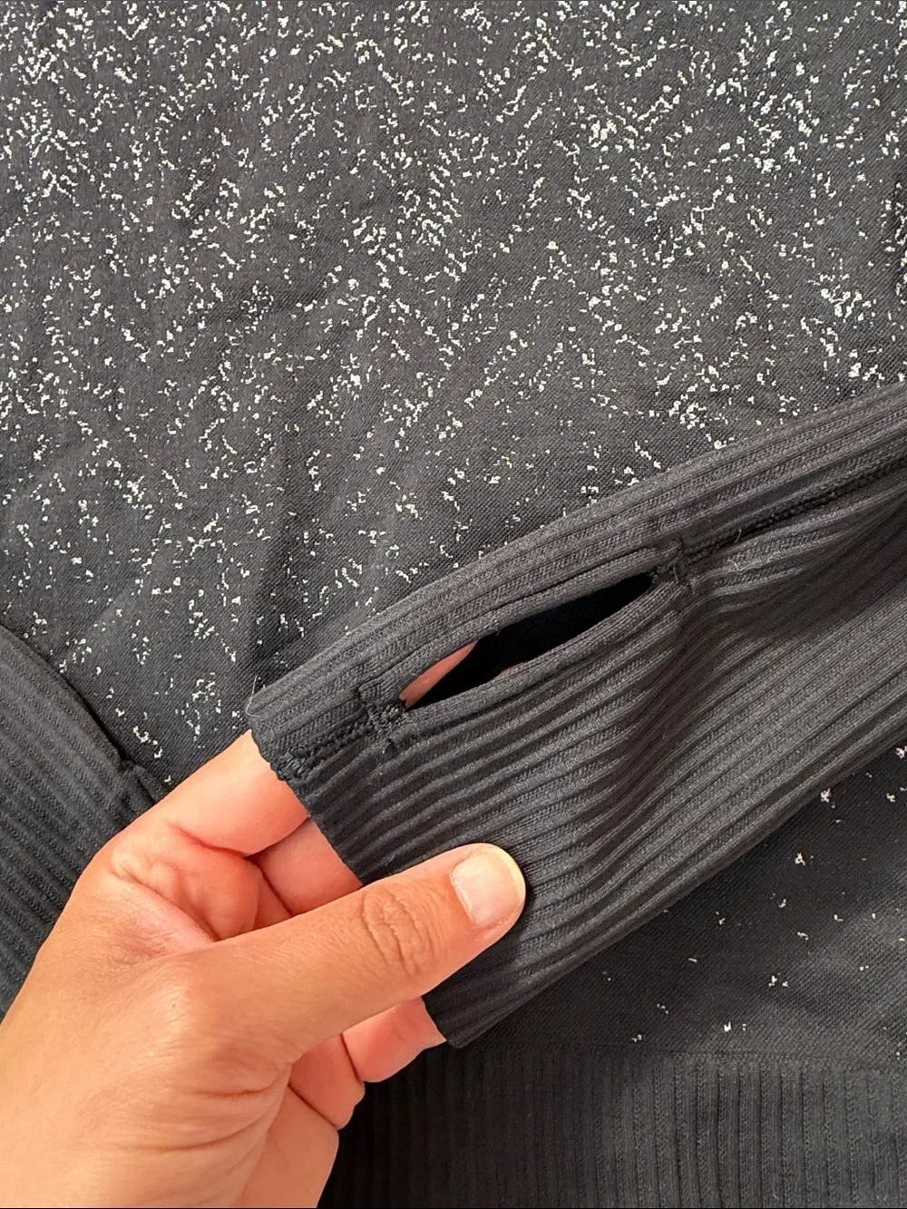 Lululemon Rest Less Pullover Herringbone Fade Black / White